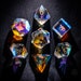 Full Set Dichroic Glass Polyhedral Dice Set Gemstone DnD Dice Set  -  Dungeons and Dragons, RPG Game DND MTG Game 