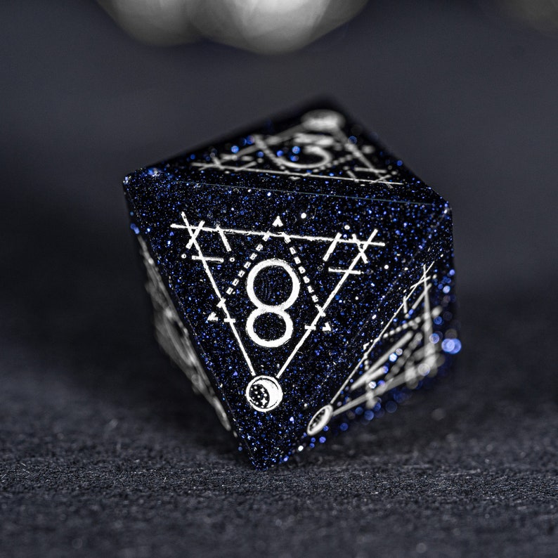 Full Set Blue Sandstone Polyhedral Dice Set Dnd Dice Set Etsy