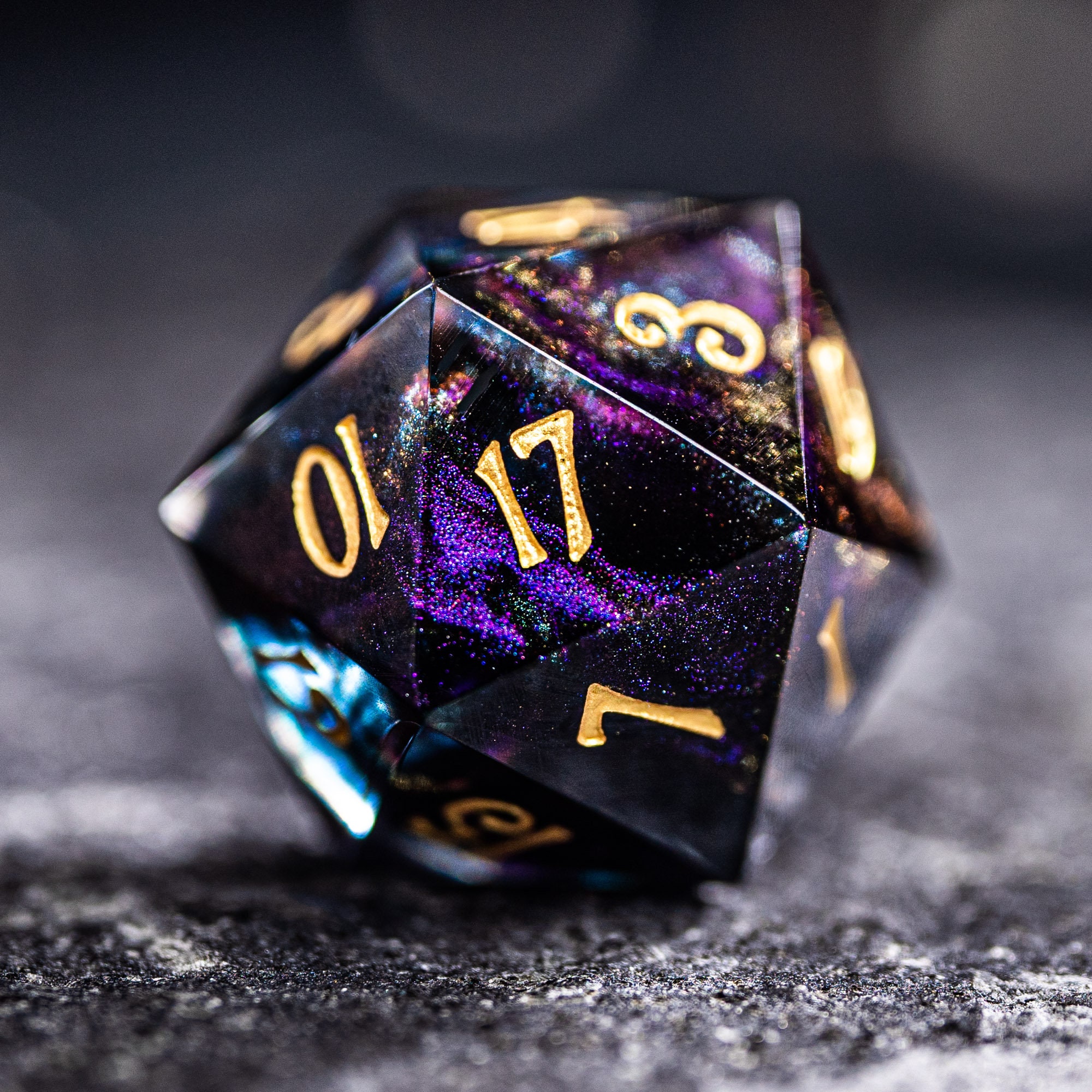 Full Set Handmade Resin Sharp Edge Dice Polyhedral Dice Set Etsy