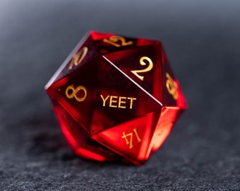 Dnd dice set  Garnet Polyhedral Dice Set Gemstone  Set  -  Dungeons and Dragons  YEET & F*CK