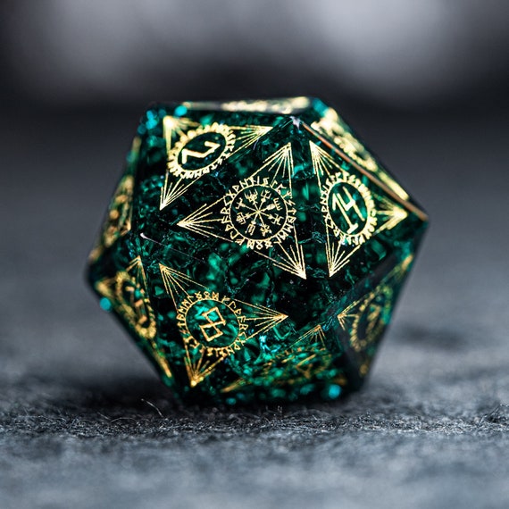 Dnd Dice Set Blast Emerald Glass Polyhedral Dice Set Set Dungeons