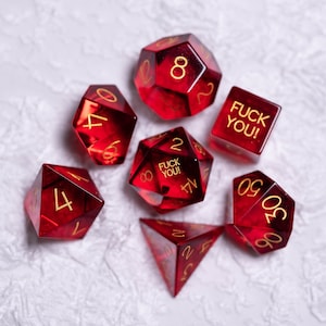 Dnd dice set  Garnet Polyhedral Dice Set Gemstone  Set  -  Dungeons and Dragons   F*CK Style