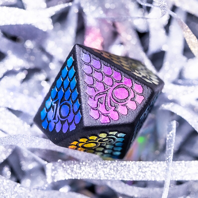 Full Set Obsidian Dnd Dice Set Raised Dice for Dungeons and Etsy Canada