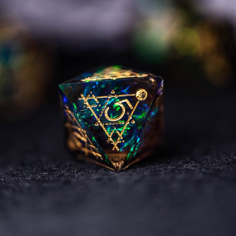 Full Set Handmade Resin Sharp Edge Dice Polyhedral Dice Set Etsy