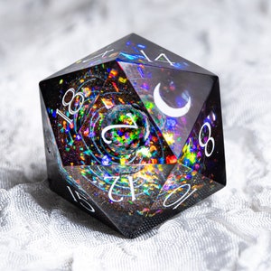 Dnd dice set  Handmade Resin Sharp Edge Dice Polyhedral Dice Set  Set  -   The Opal Pieces Galaxy Moon