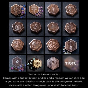 Dnd dice set Amethyst Gemstone Set Engraved/Carving for Dungeons and Dragons, RPG Game MTG Game image 6