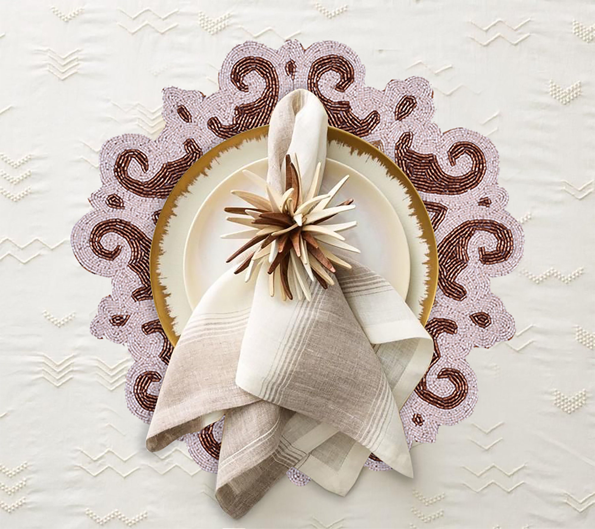 Placemat sets Tile Placemats Embroidered Beaded Placemats Etsy