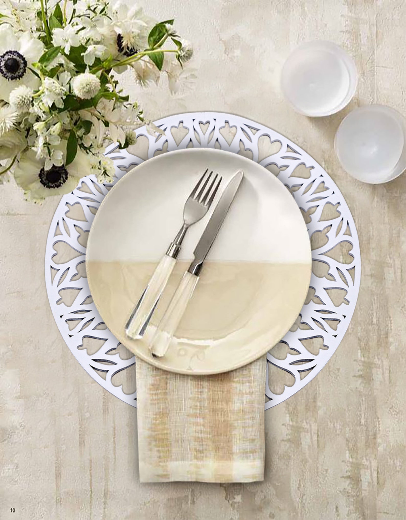 Round placemat silver Placemat natural circle Wood Carved Etsy