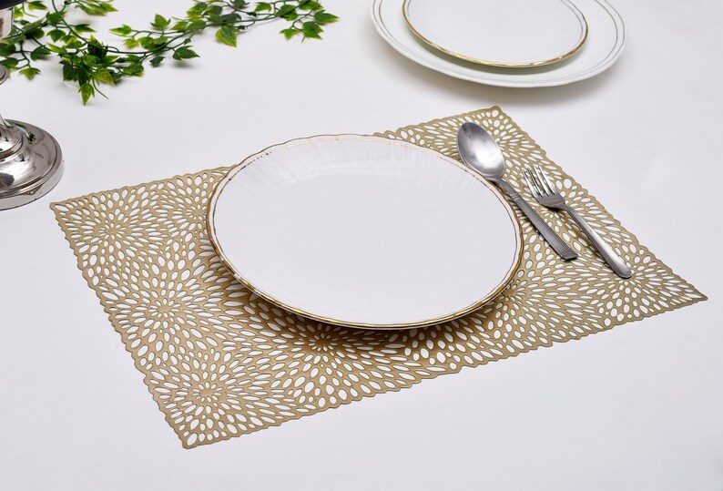 Gold Placemats Handwoven Placemat set Placemats Etsy