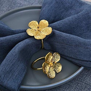 Napkin Ring Leaves/Floral Botanical Festive Table Decor Setting Nature Inspired for Cocktail, Wedding, Special Occasions image 3