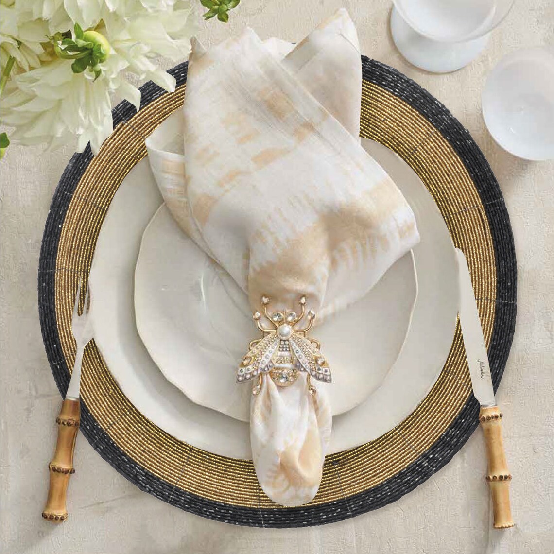 Beaded Placemats Placemats Set 4 Handmade Beads Placemat Etsy