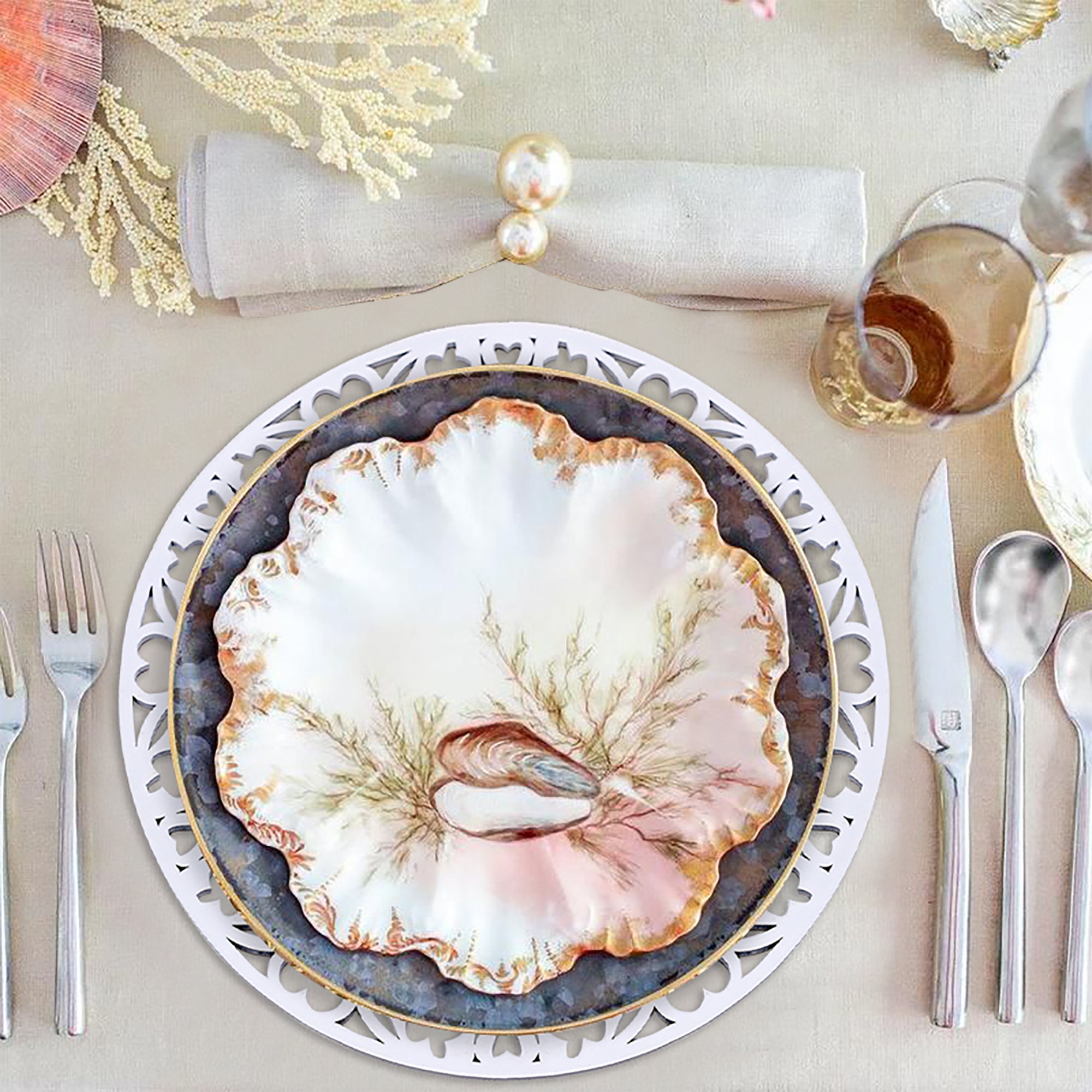 Round placemat silver Placemat natural circle Wood Carved Etsy