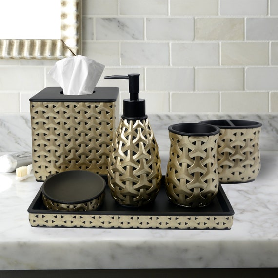 Bathroom Accessories Set of 6 for Decorative Countertop