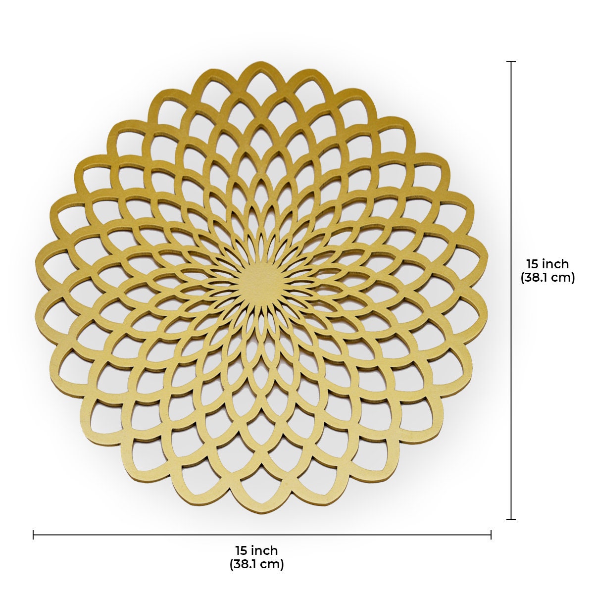 Gold Placemats Placemat Natural Circle Wood Carved Trivet Etsy