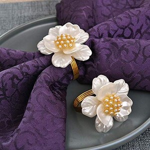 Napkin Ring Leaves/Floral Botanical Festive Table Decor Setting Nature Inspired for Cocktail, Wedding, Special Occasions image 4