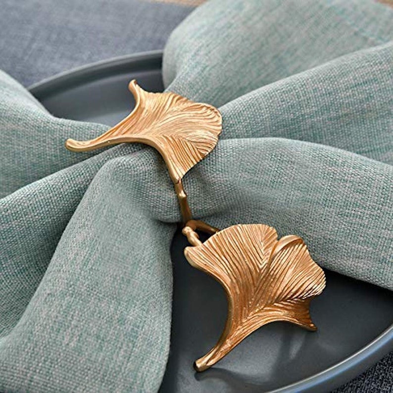 Napkin Ring Leaves/Floral Botanical Festive Table Decor Setting Nature Inspired for Cocktail, Wedding, Special Occasions image 1