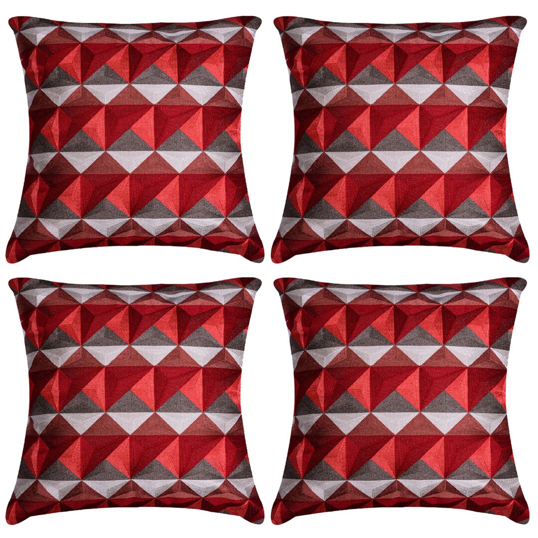 Red And Gray Throw Pillows