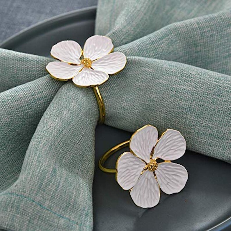 Napkin Ring Leaves/Floral Botanical Festive Table Decor Setting Nature Inspired for Cocktail, Wedding, Special Occasions image 9