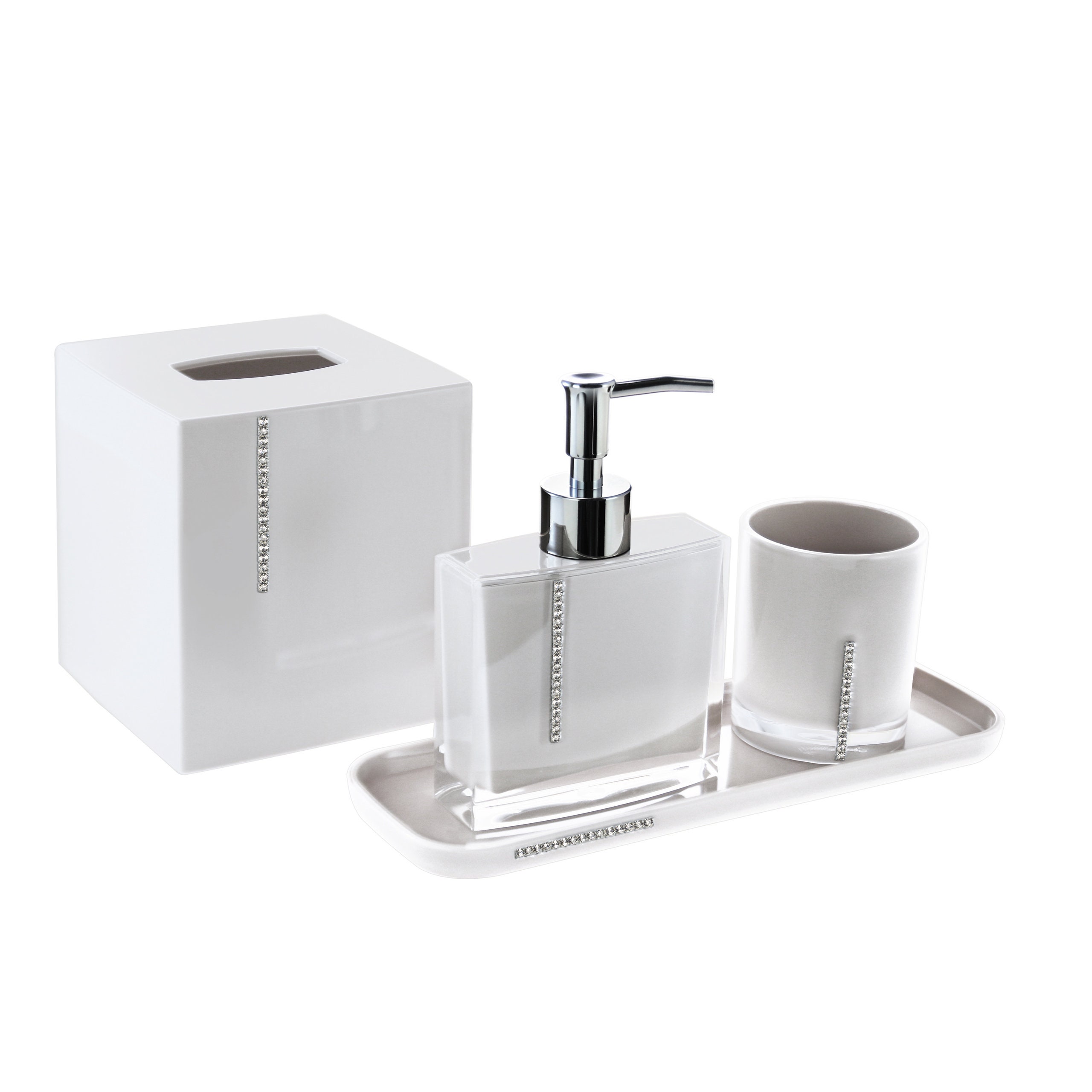 Bathroom Accessories Set in Crystal White Color Bath Etsy