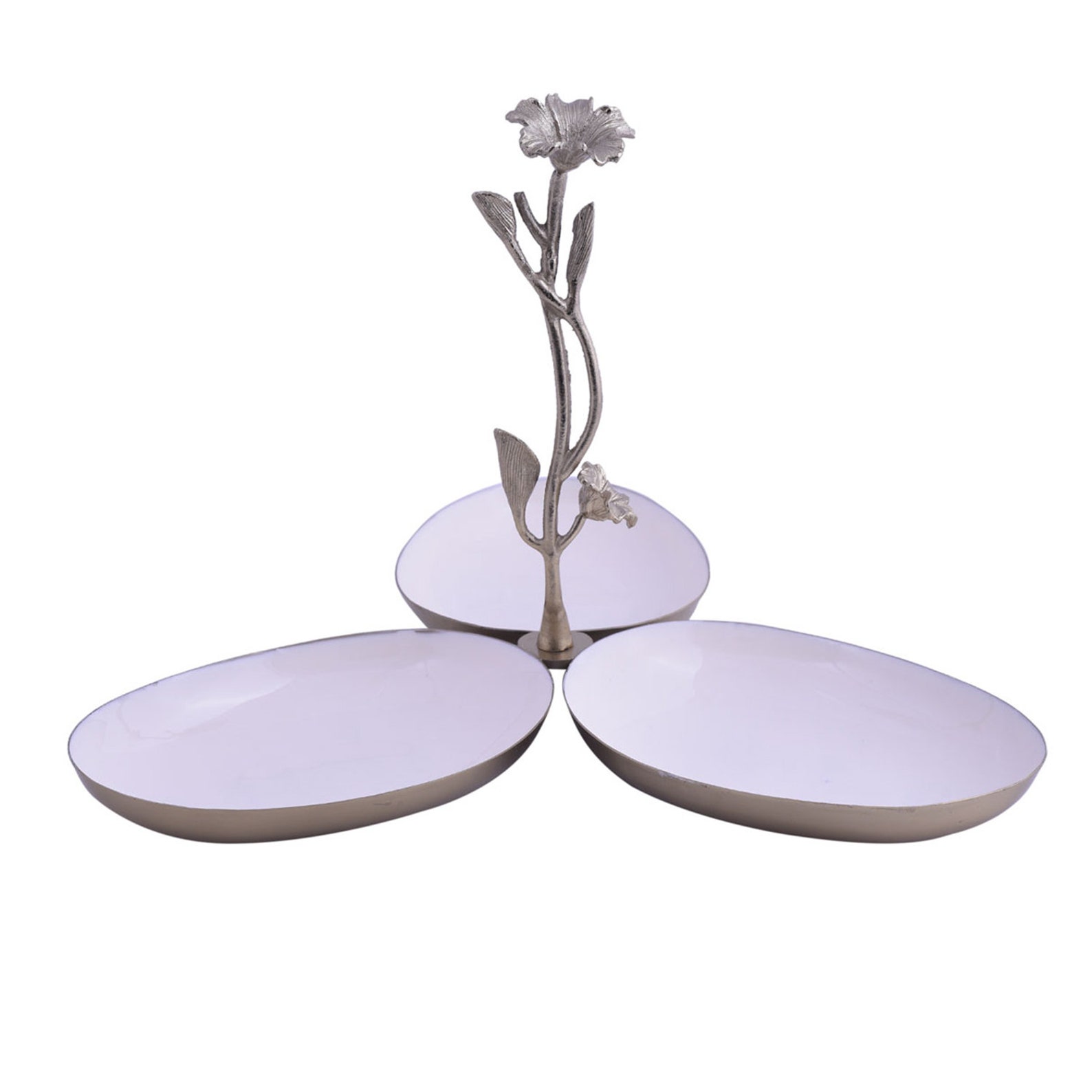 3 Bowl Condiment Server Decorative Serving Dish For Fruits Salad