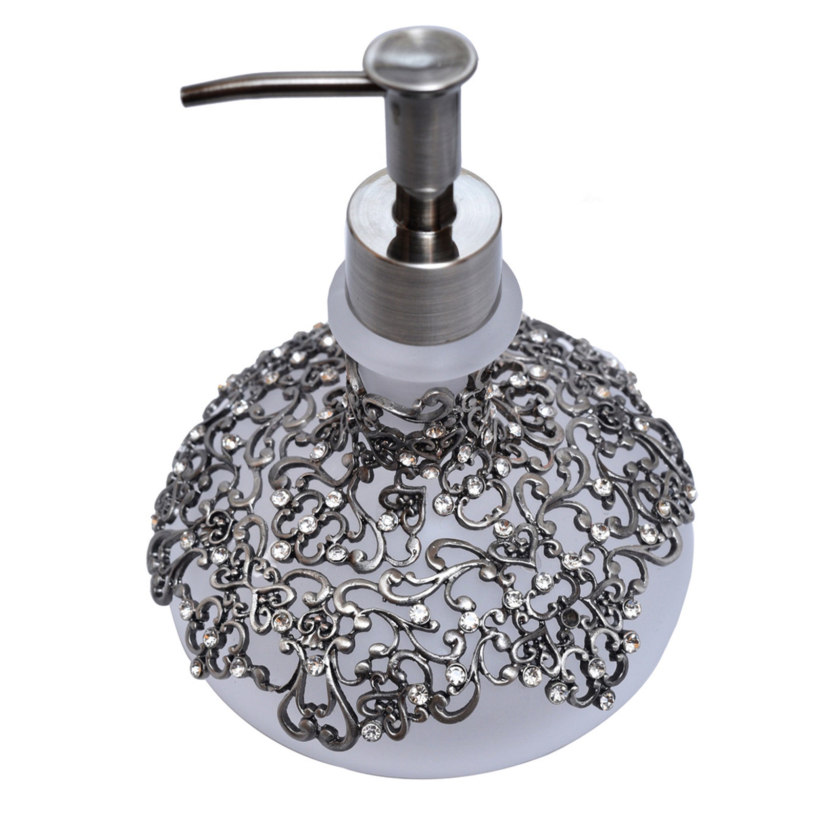 Soap Dispenser 12.5 Oz Frosted Glass Zinc Alloy Rust Proof Etsy