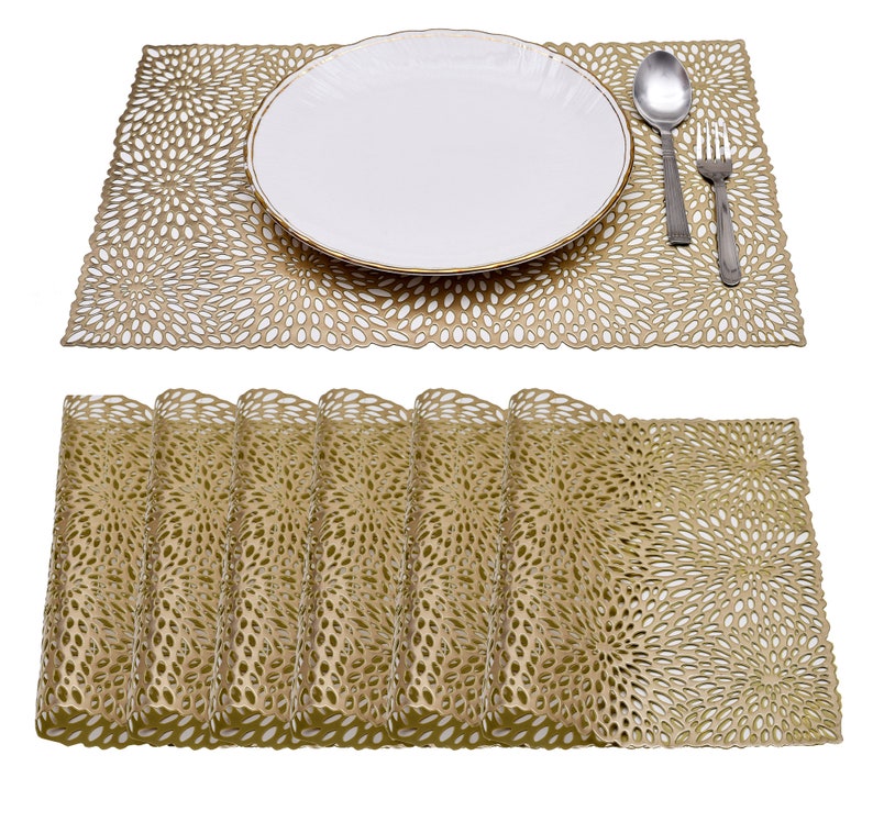 Gold Placemats Handwoven Placemat set Placemats Etsy