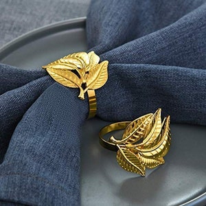 Napkin Ring Leaves/Floral Botanical Festive Table Decor Setting Nature Inspired for Cocktail, Wedding, Special Occasions image 7