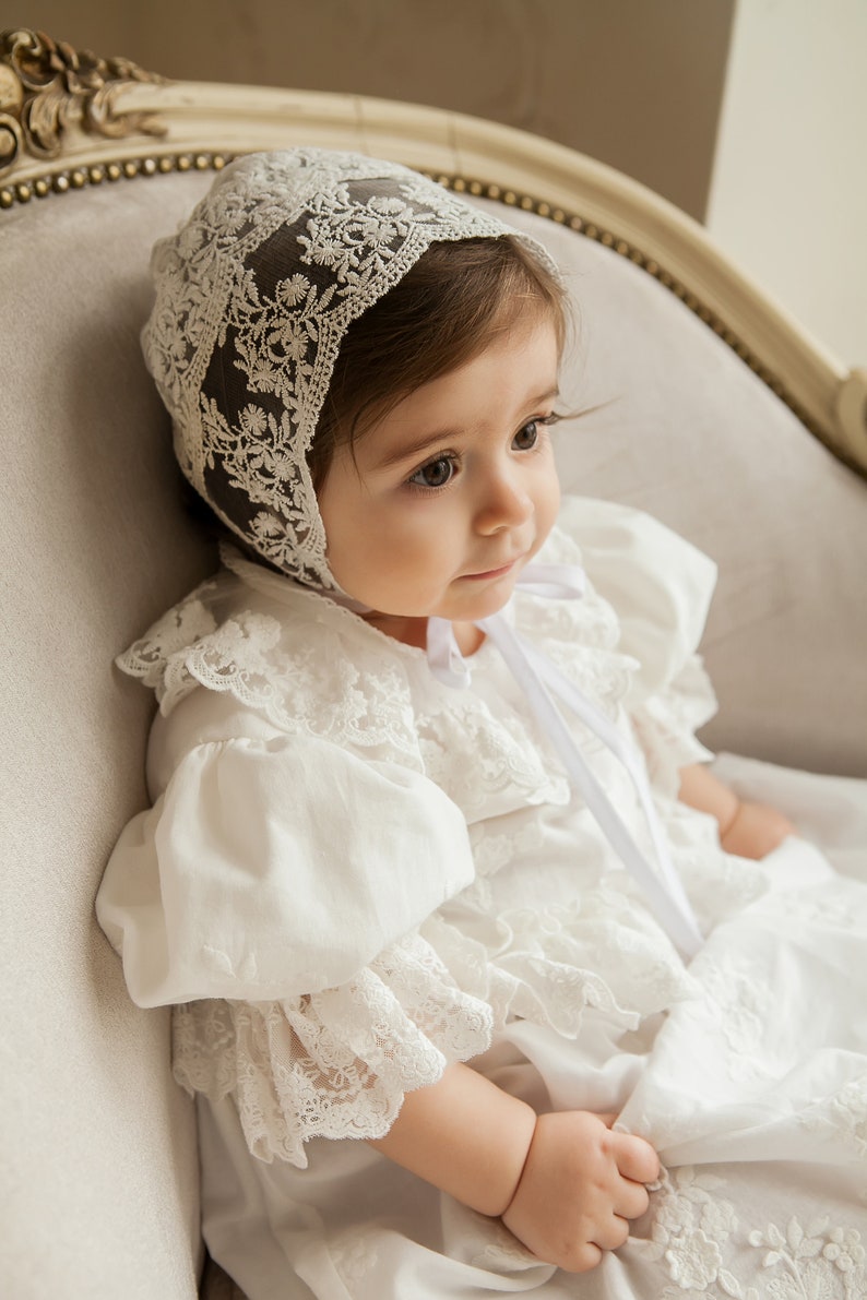 Christening Baptism Hat Newborn Gift Taufkleid Etsy