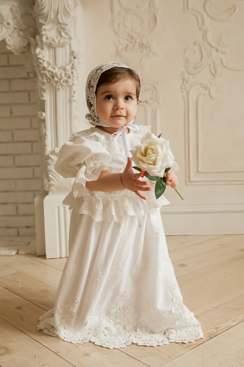 Christening Baptism Hat Newborn Gift Taufkleid Etsy