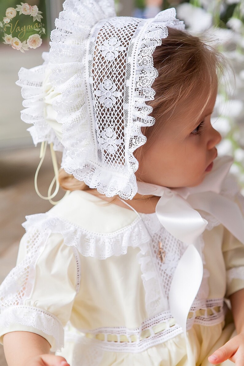 Baptism Hat Baby Christening Baby Hat Lace Etsy