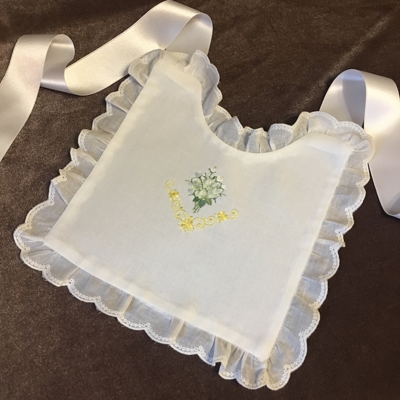 Baptism bib Christening Bib White bib Lace bib Baby bib Etsy