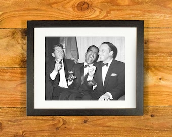 Frank Sinatra, Dean Martin, Sammy Davis Jr. - Iconic 1950's-60's "The Rat Pack" - Matted & Framed Celebrity Wall Decor