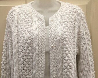 Chunky white sweater | Etsy Chunky white sweater | Etsy