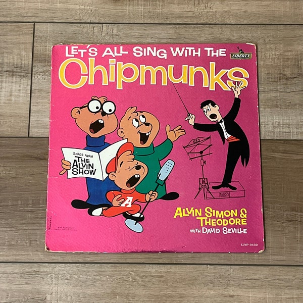Let’s All Sing With The Chipmunks album, 1961 Alvin & the Chipmunks album, Alvin Simon Theodore, Chipmunks vinyl, 60s childrens vinyl