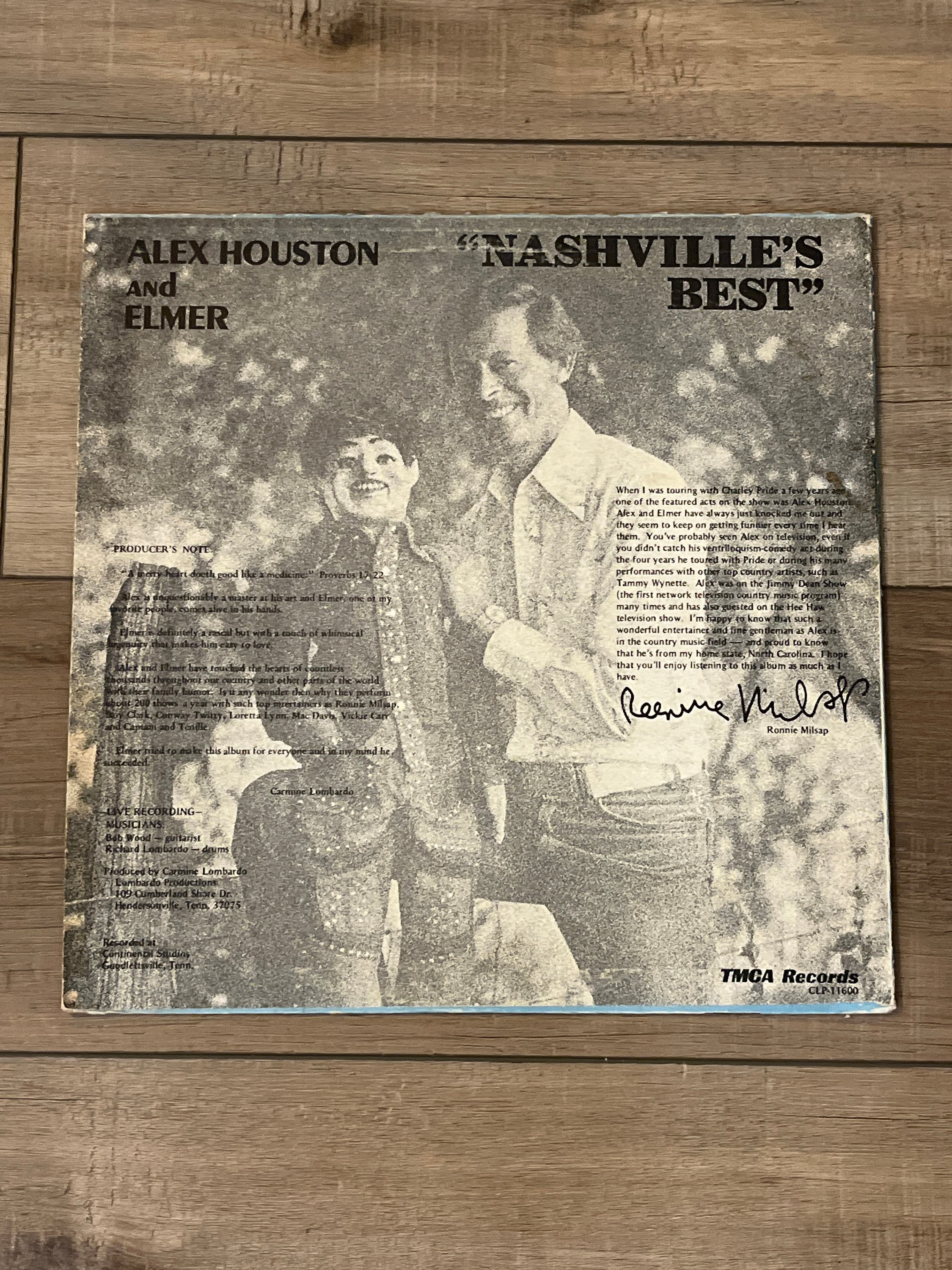 Autographed Alex Houston and Elmer Nashville’s Best Album, Alex Houston ...