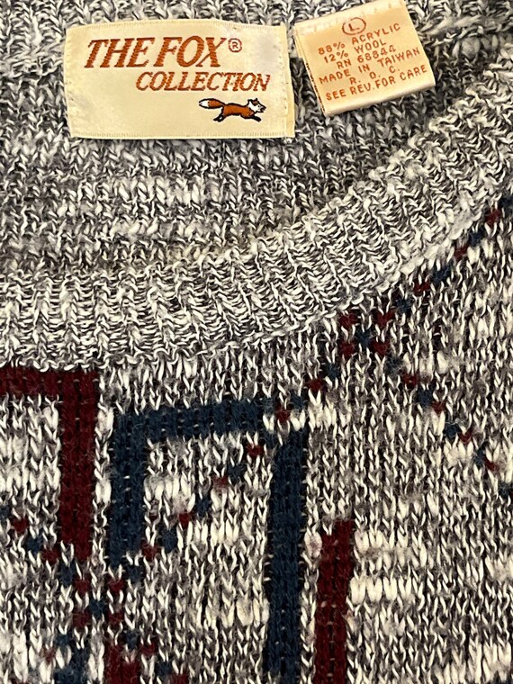 80s the Fox Collection Mens Sweater, Patterned Sweater 80s the Fox Collection Mens Sweater, Patterned Sweater