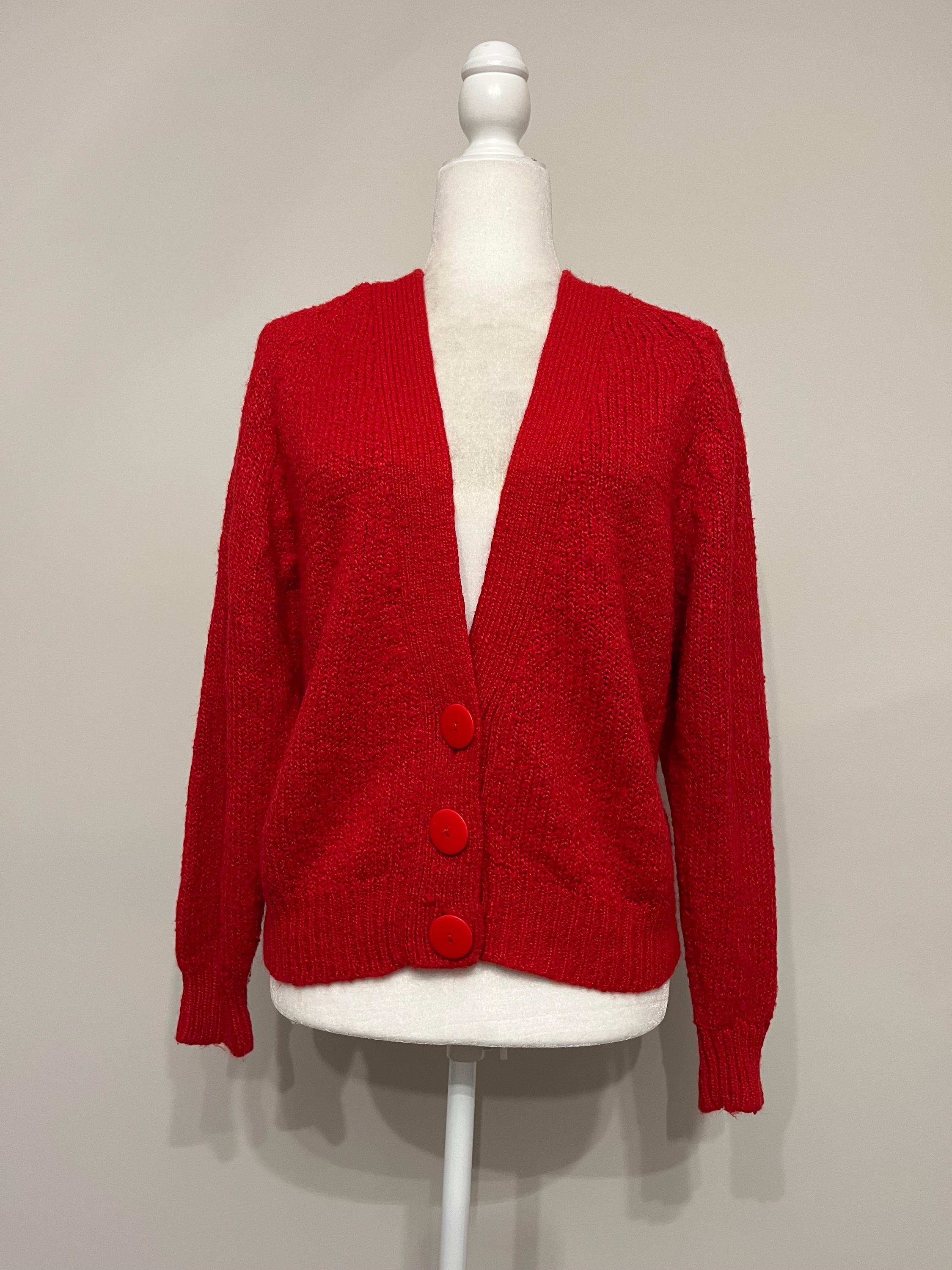 Red Vintage Cardigan - Etsy