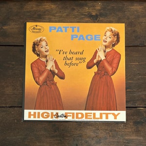 Patti Page “I’ve heard that song before” album, 1958 Patti Page record, favorites song collection, Patti Page vinyl record, 50s vinyl 33lp