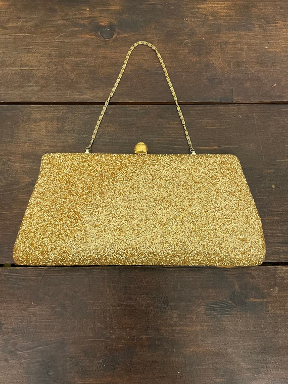 Gold Glitter Embellished Evening Clutch Bag - Etsy