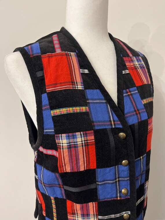 Vintage Susan Bristol Casuals patchwork vest, bla… - image 7