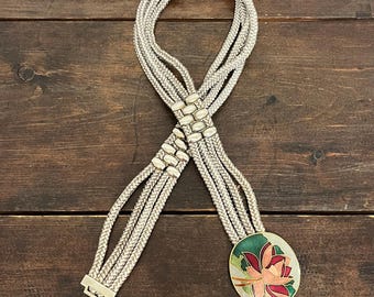 Vintage Cloisonné Buckle Rope Belt - Etsy display picture 1
