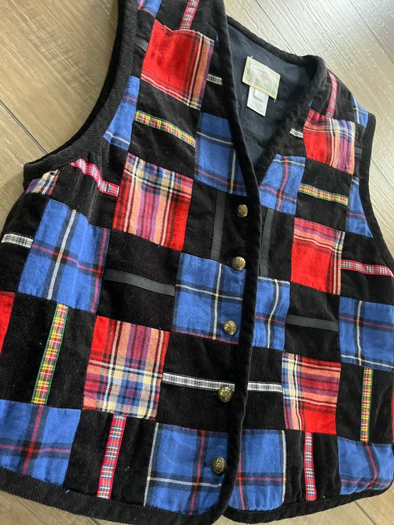 Vintage Susan Bristol Casuals patchwork vest, bla… - image 10