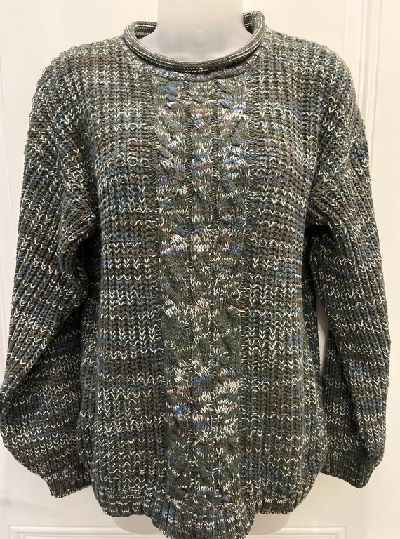 90s Space Dye Sweater Basic Editions Dark Army Green Yarn Dye Sweater Ladies Earth tone Roll Neck Sweater Vintage Cable Knit Sweater S Etsy Canada