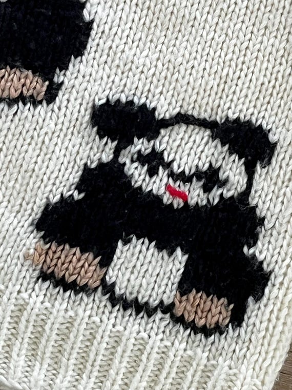 80s Currants by Jeri-Jo panda bear vest, panda bear sweater vest, acrylic sweater vest, novelty vest, vintage sweater vest, cream vest, XS/S View 5