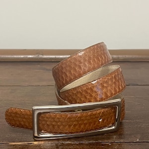 Vintage Christian Dior Snakeskin belt, brown genuine snakeskin belt, 80s Dior belt, brown reptile belt, vintage snakeskin belt, size S/M