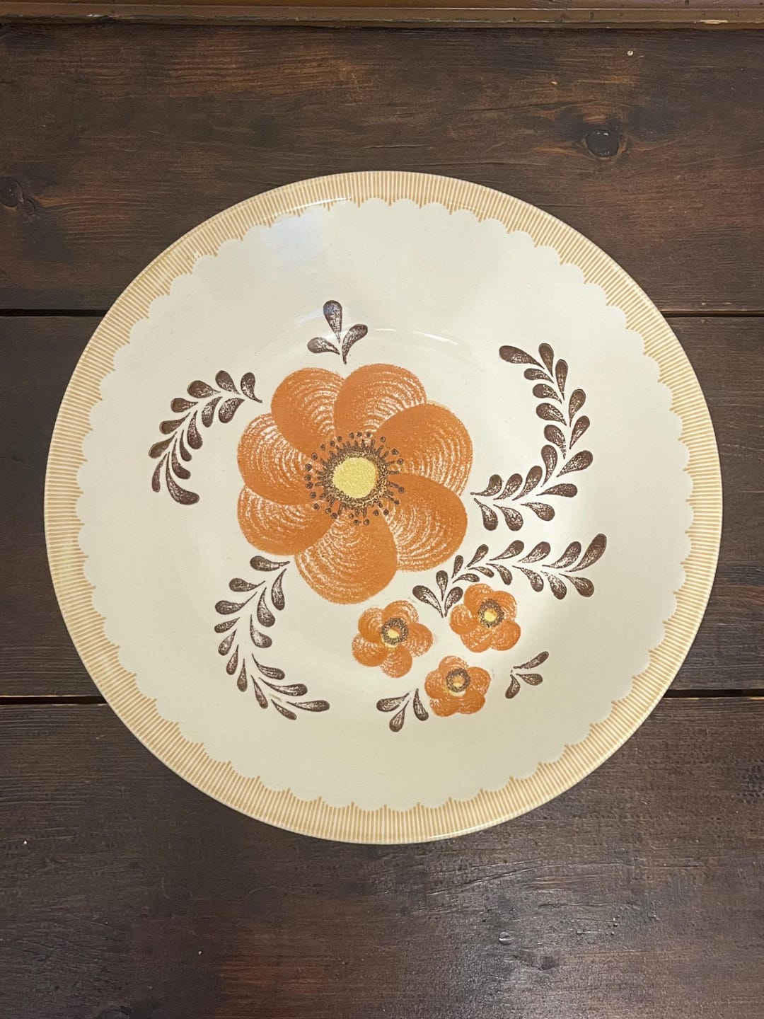 Vintage Royal China Jeannette Serving Bowl, Vegetable Pasta Salad