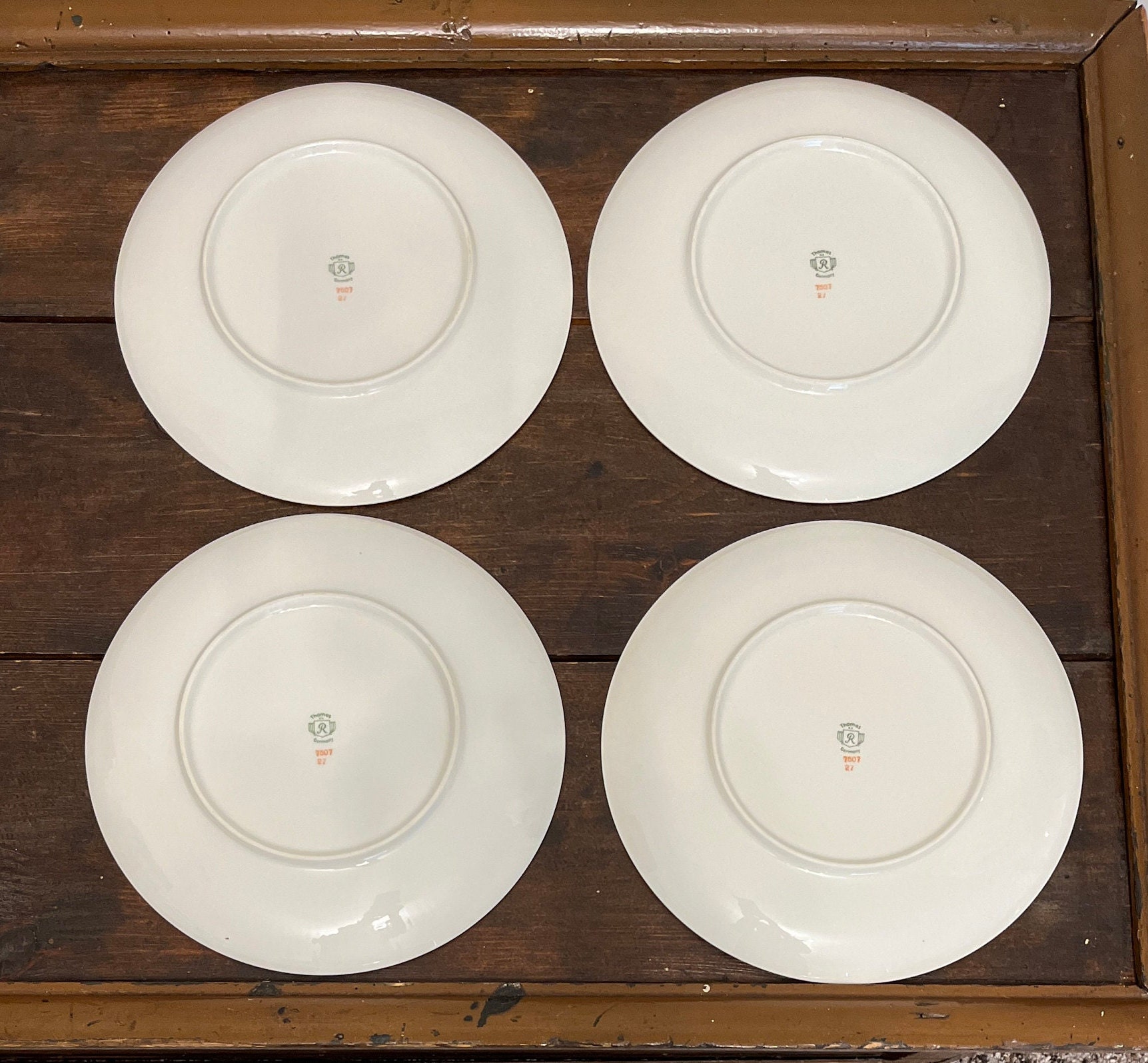 4 Thomas Germany Floral Dinner Plates, MCM Pink & Blue Floral