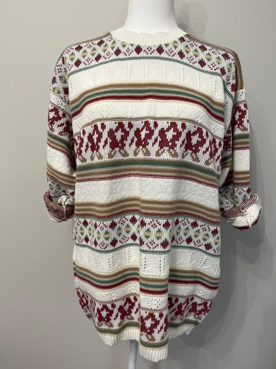 80s Season Ticket cabin sweater, patterned acryli… - image 3