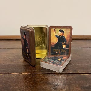 Naipes vintage Dutch Boy sellados, baraja doble en lata, naipes vintage, barajas vintage, naipes en lata Hudson-Scott & Sons