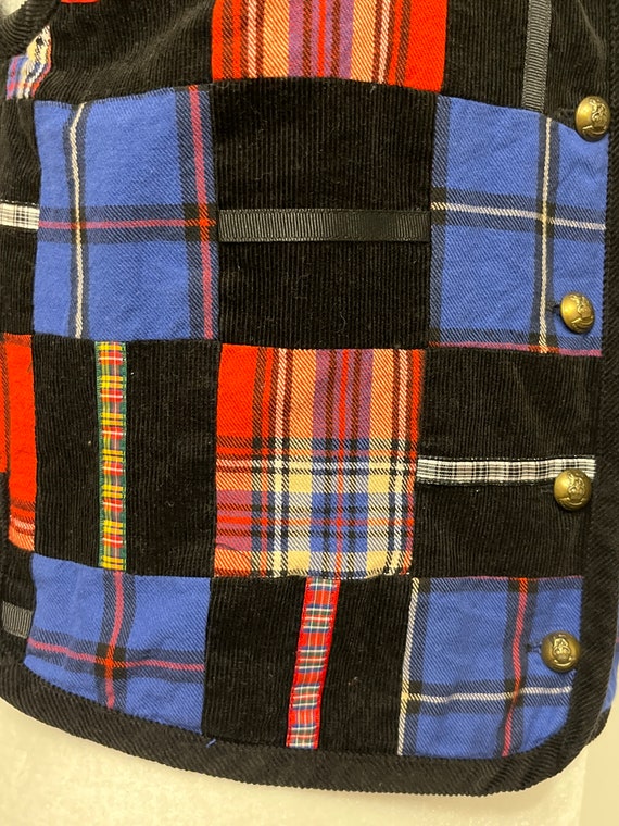 Vintage Susan Bristol Casuals patchwork vest, bla… - image 5